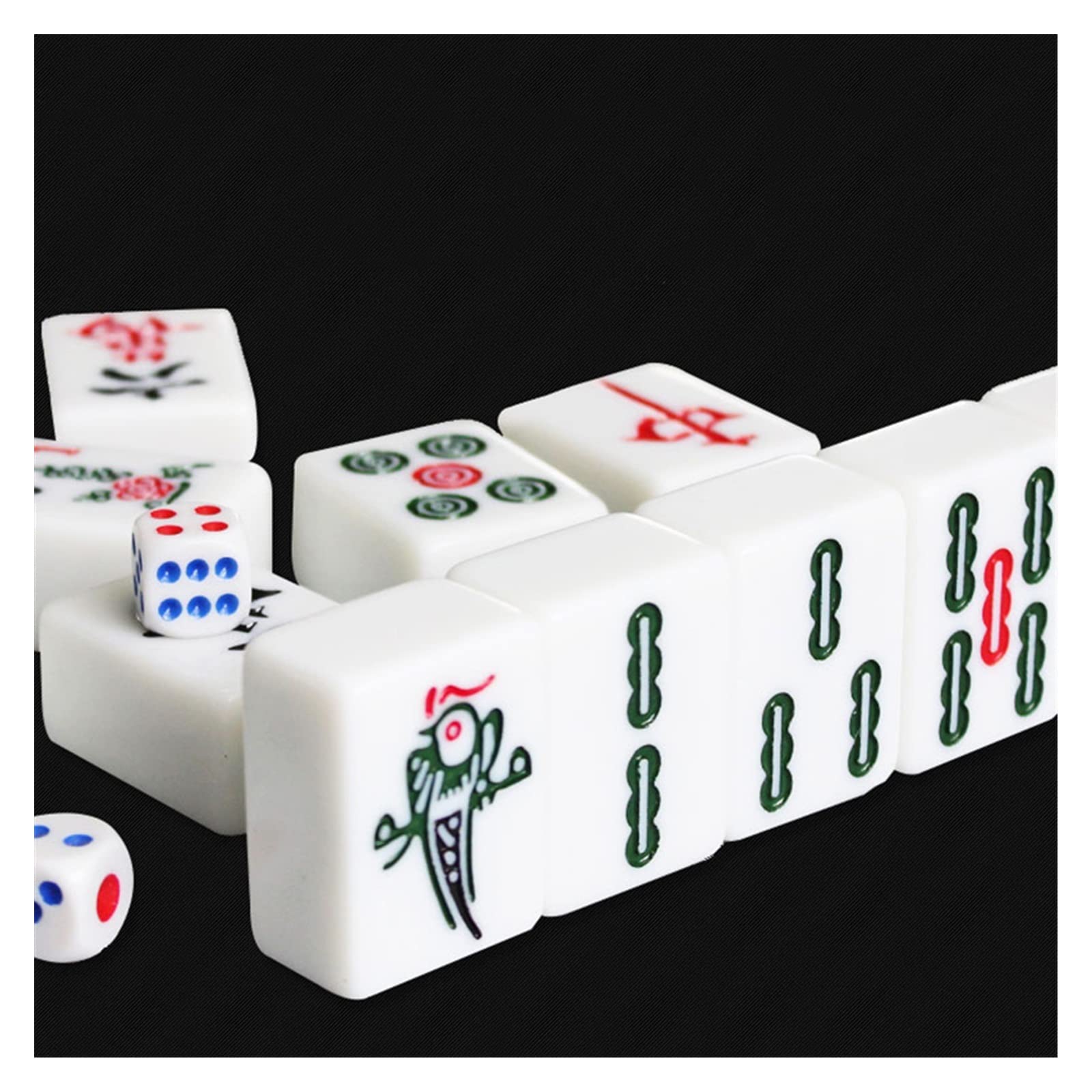 VSOLS Gran ajedrez Profesional Mahjong Juego Mahjong ajedrez Entretenimiento Juego Adulto Familia (Color : 42mm 144 Pieces)