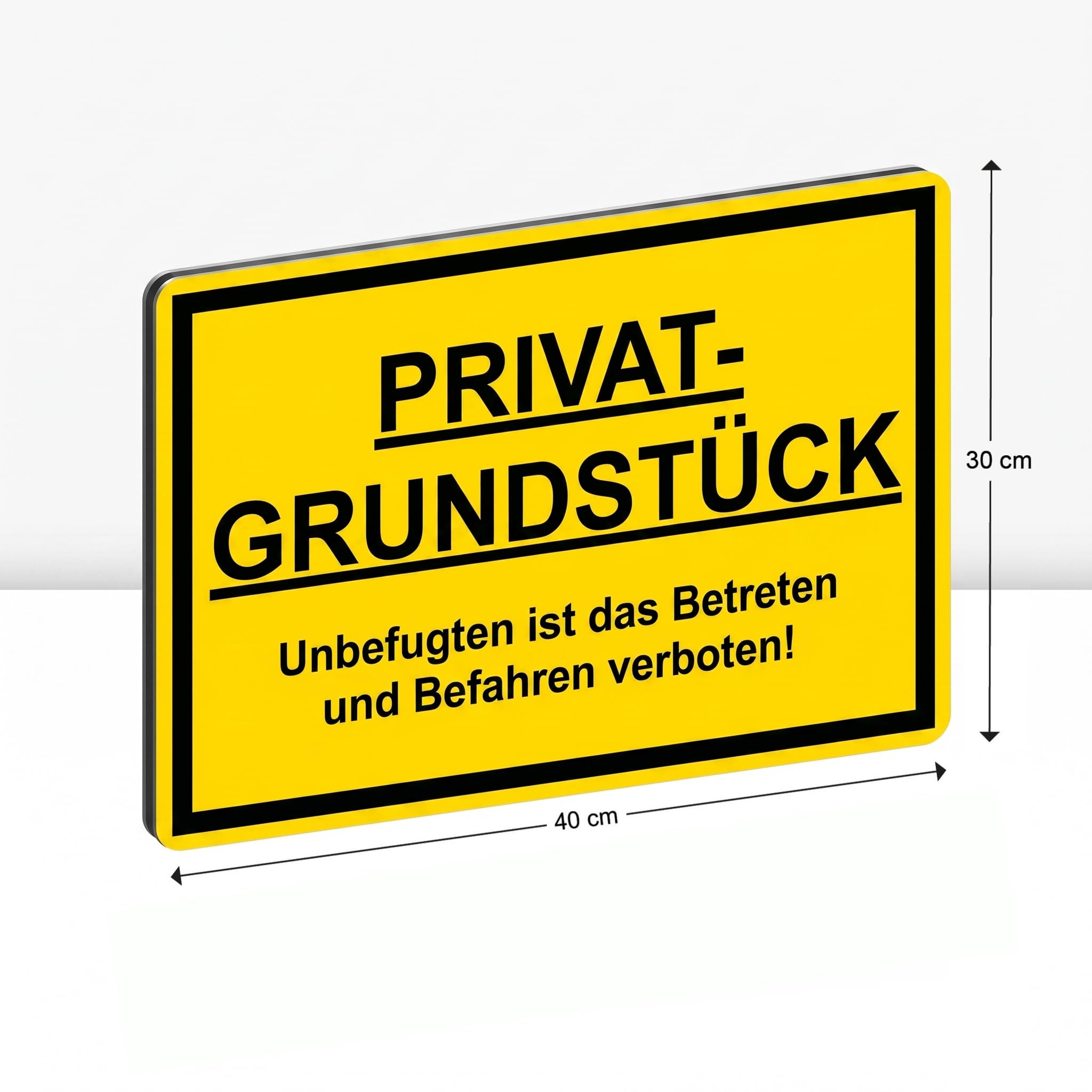 STROBO Lot de 2 panneaux d'avertissement XXL « Unbefugten ist das Betreten und Befahren verboten ! » Plaque composite en aluminium solide de 3 mm de 40 x 30 cm avec protection UV pour l'extérieur