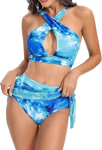 Traje baño femenino 2 piezas Traje baño Estampado hawaiano femenino natación camuflaje Sujetador Playa Traje Bikini
