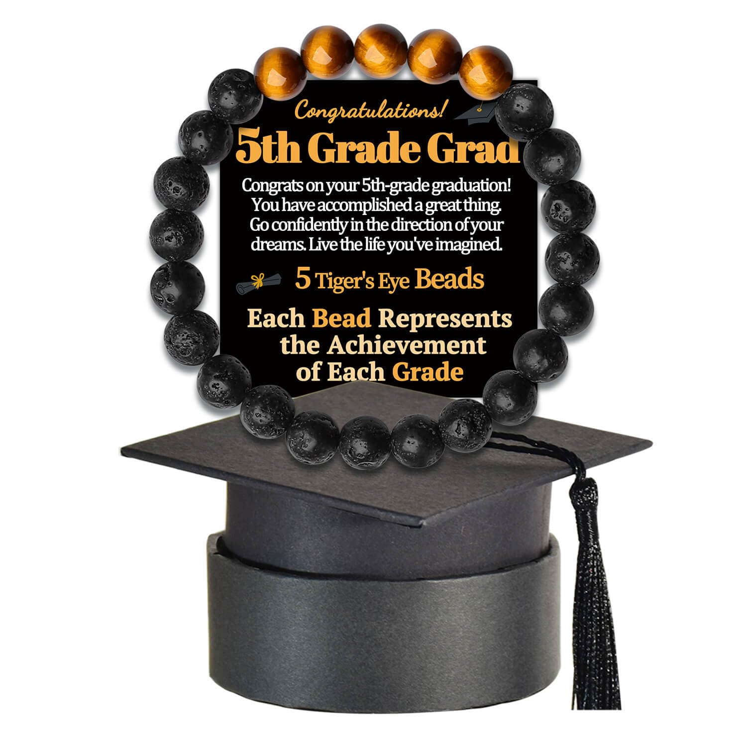 5th 6th 8th Grade Graduation Bracelets Gifts for Her Him Grad Card Congratulations Gift Graduates Cap Box Graduating Daughter Son Granddaughter Grandson Nephew Niece Bracelet Jewelry Ideas Unique