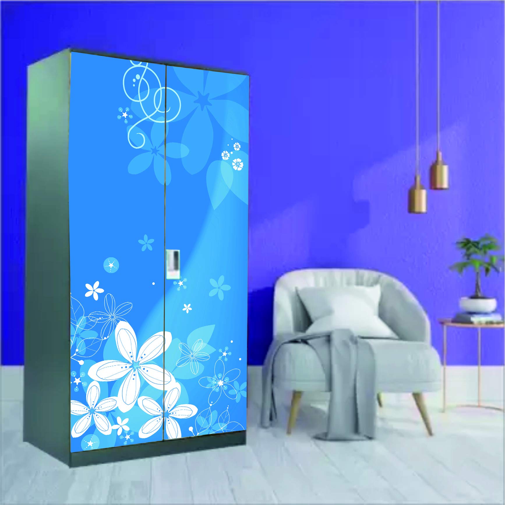 Decor Production Polyvinyl Chloride Vinyl Self Adhesive Wardrobe Wall Sticker -pt3-08, Pack of 1 (B091F1MVLN) Amazon Price History, Amazon Price Tracker
