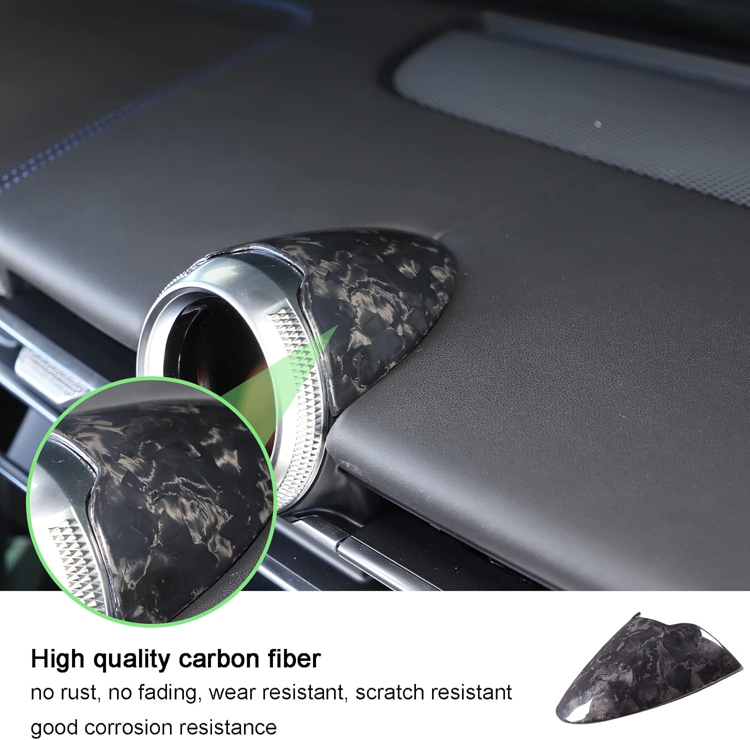 PIUGILH Real Carbon Fiber Car Dashboard Clock Decorative Cover Trim Compatible with Maserati Grecale 2022,Center Console Clock Molding Accessories