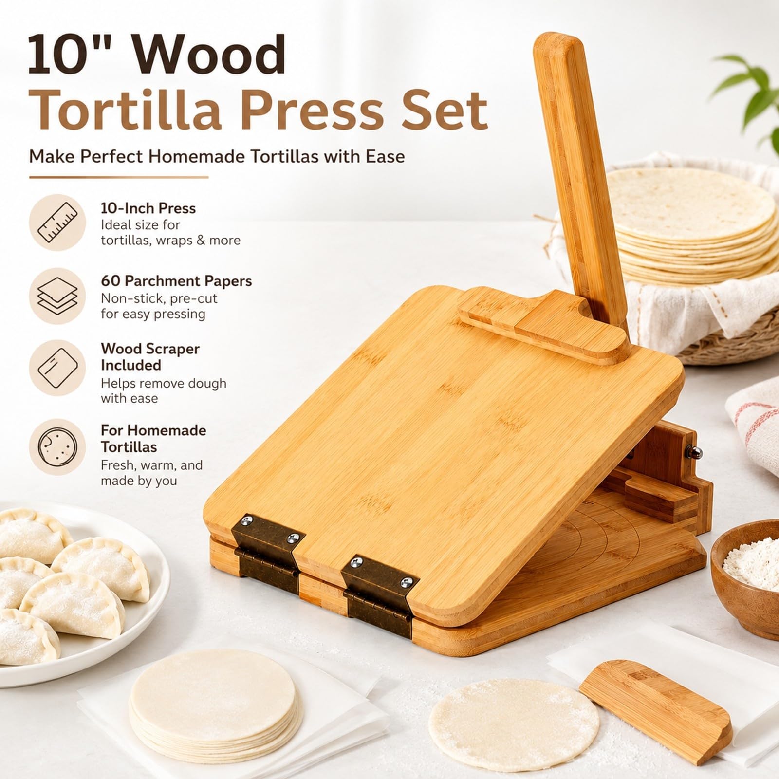Presse à Tortillas 25 cm Machine à Tortillas Robuste Prensa Tortillas