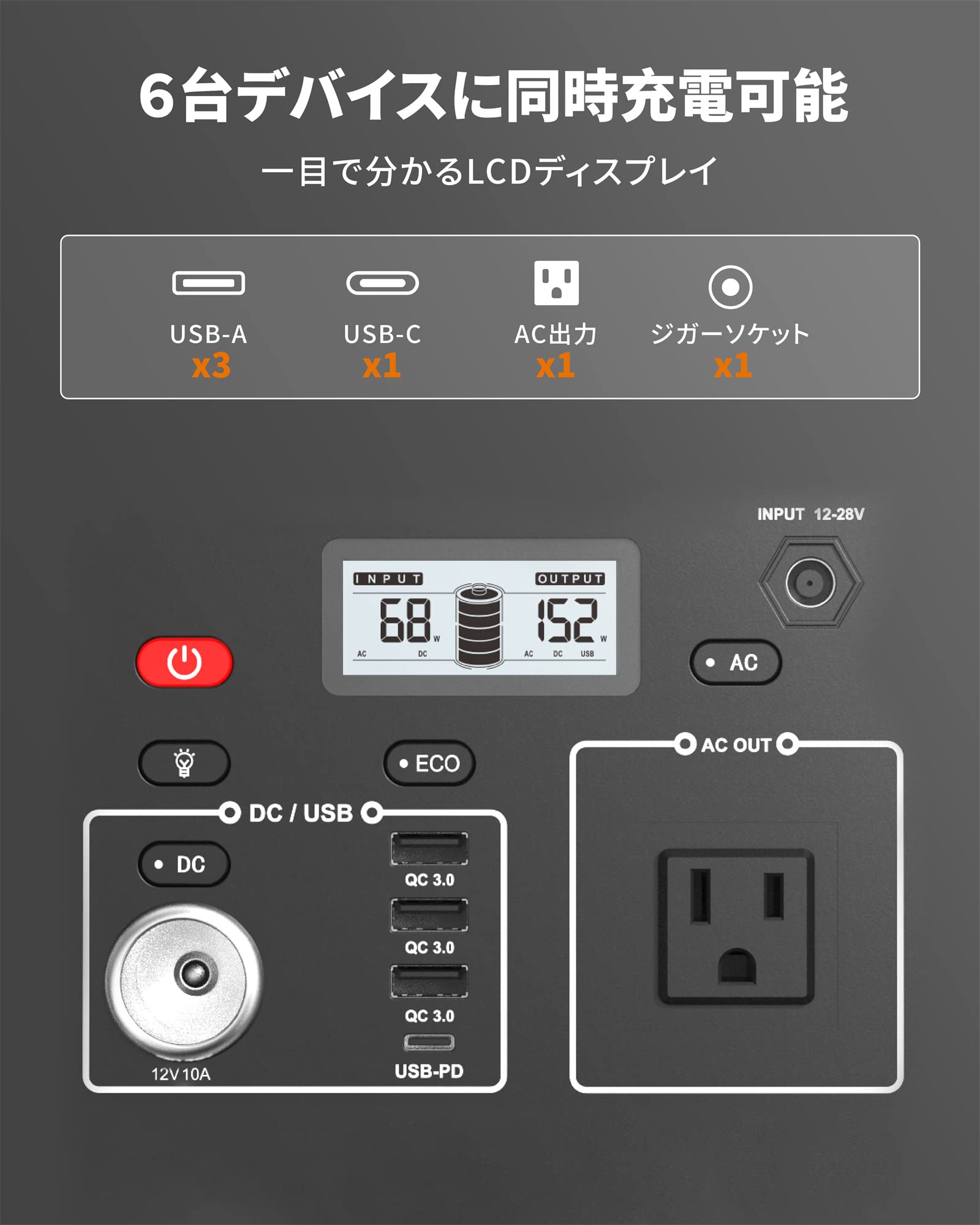 Amazon.co.jp: BALDRポータブル電源 リン酸鉄リチウムイオン電池 6倍超 