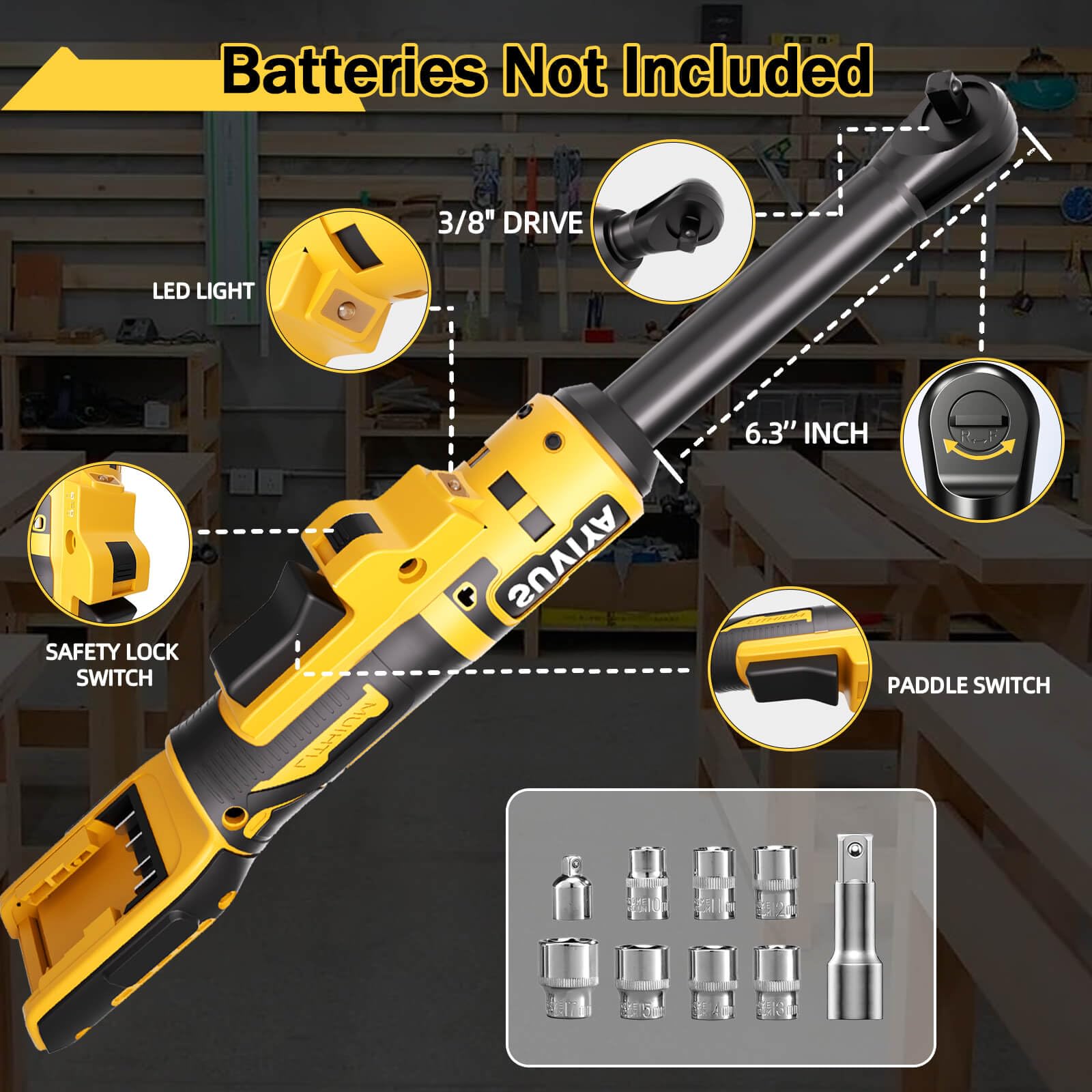 Amazon | 3/8インチコードレスラチェットレンチ Dewalt 20V MAX 