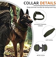 Vista 5 de Collar táctico para perro con AirTag, 100% impermeable, collares para perro Apple Air Tag integrados con soporte rígido de PC para AirTag, collar