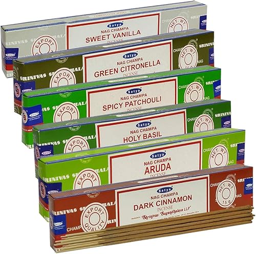 Vista 33 de Satya - Paquete surtido de varillas de incienso #1 y soporte para varillas de incienso con 6 fragancias de la serie natural