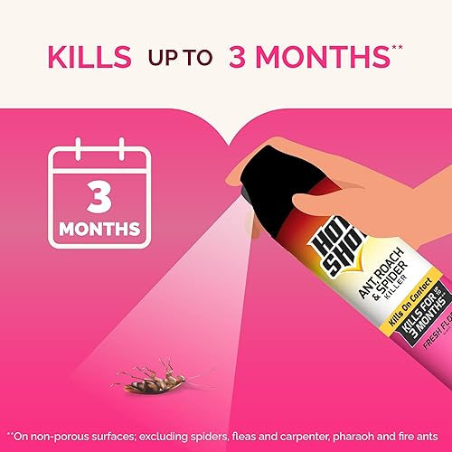 Miniatura 5 de Hot Shot Asesino de hormigas, cucarachas y arañas, 17.5 onzas, aerosol en aerosol, aroma floral fresco, paquete de 6