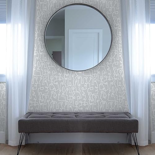 Vista 150 de Surface Style - Papel tapiz para despegar y pegar, papel tapiz abstracto para dormitorio, tocador, cocina, vinilo, cobertura de 30.75 pies cuadrados