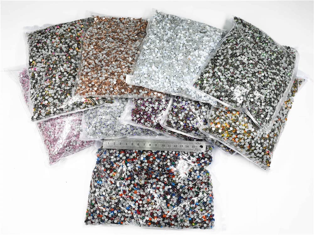 SS6-SS30 Big Bag Strass Crystal Hot Fix Strass Garment-Lt.C.Topaz,ss12 14400pcs