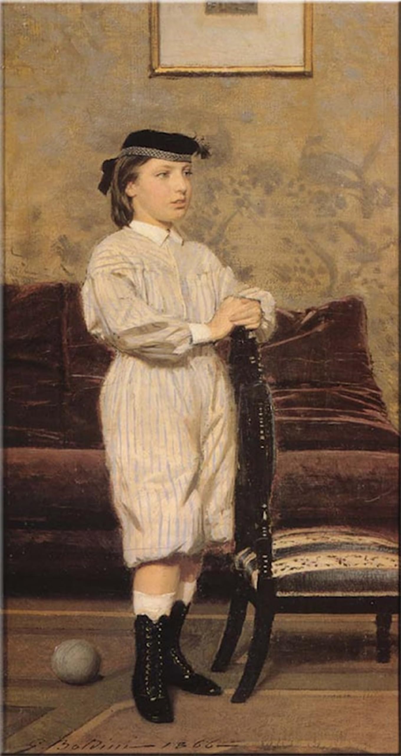 RZHRHJES Vintage Wall Art Picture on Canvas Wall Art Poster Portrait of Leonetto Banti by Boldini Canvas Poster for Home Decor 60x90cm