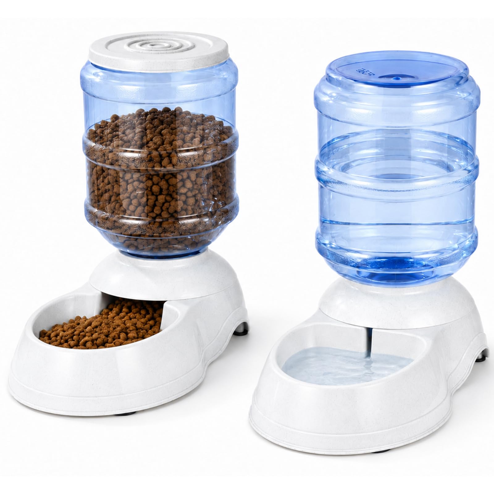 Juego de comedero automático para perros y dispensador de agua para perros grandes, juego de dispensador de comida y agua de 3 galones con cuenco de comida para mascotas, estación dispensadora de agua