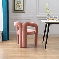 Vista 25 de Tmosi Modernas sillas de comedor de terciopelo tapizadas, con respaldo curvado, cómoda silla auxiliar para cocina, comedor, sala de estar