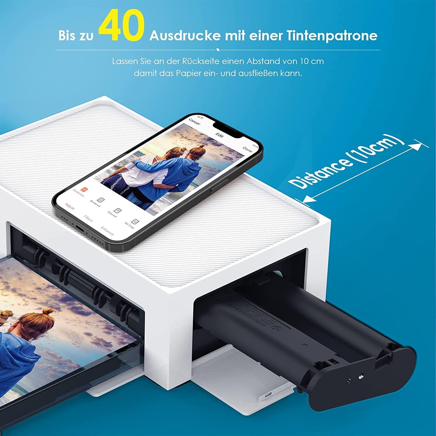 Liene Photo Paper Package, 40 pcs in 10 x 15 cm (4 x 6 inches) & 1 Ink Cartridge, Three-Color, Soft Gloss - Image 2
