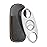 Anntuk Cigar Cutter Stainless Steel Guillotine Double Cut Blade in Leather Pouch, Silver