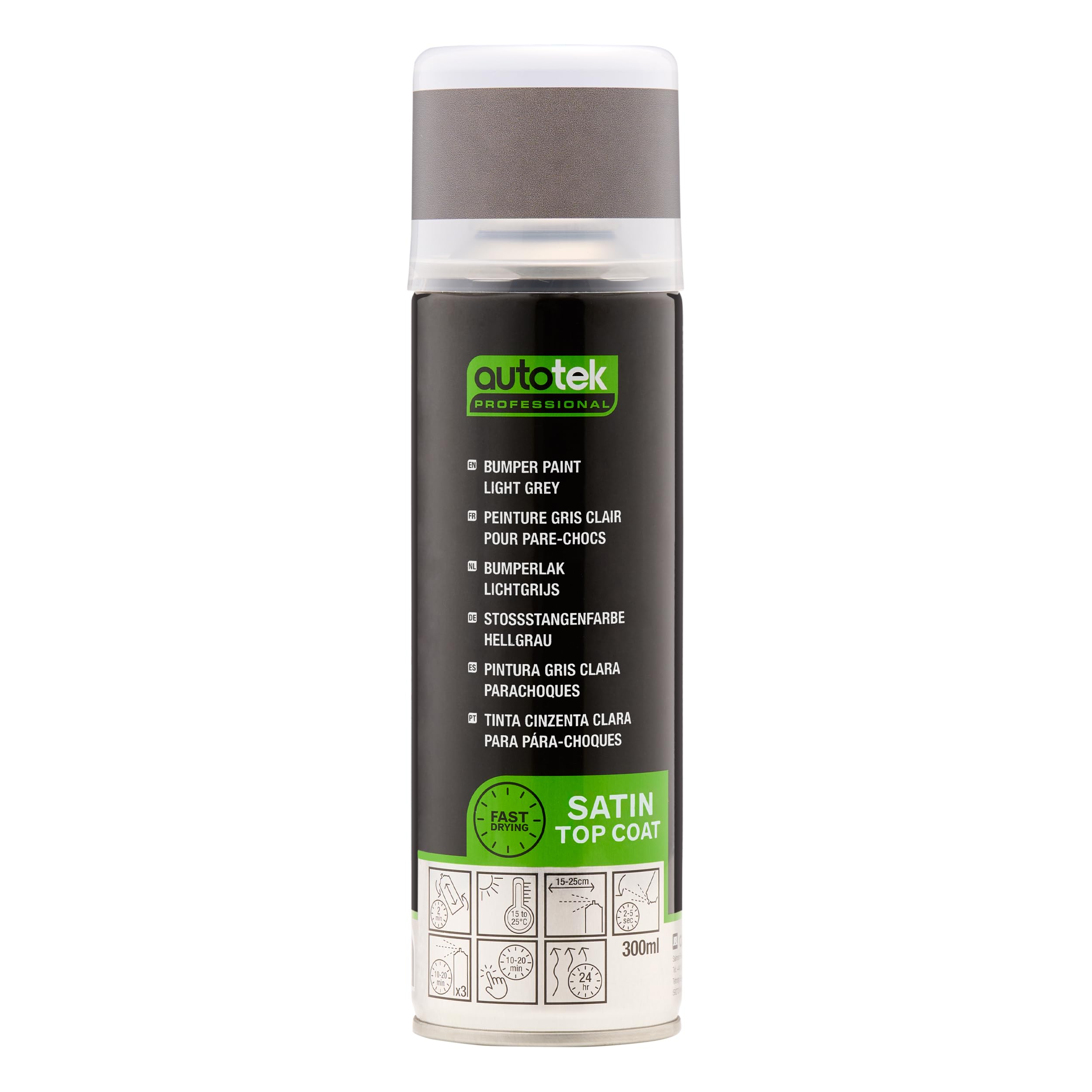 Autotek Bumper Paint Light Grey Fast Dry Aerosol Spray Paint 300ml