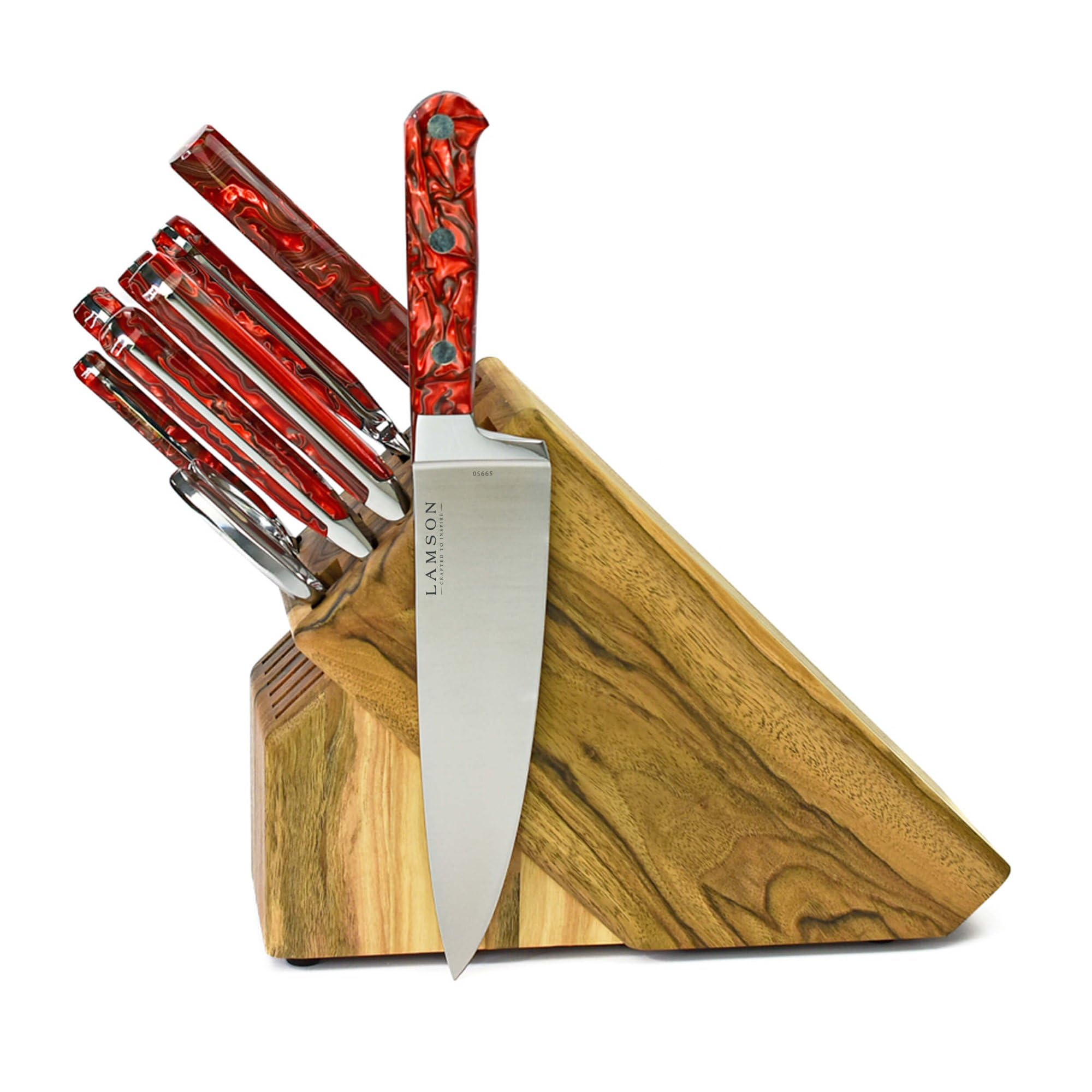 Lamson Forged 7-Pc Knife Block set, Natural Walnut Block (Walnut)