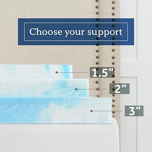 Miniatura 6 de 2" SealyChill Memory Foam Mattress Topper, Washable Allergen Resistant Cover, Queen (F02-00159-QN0), White