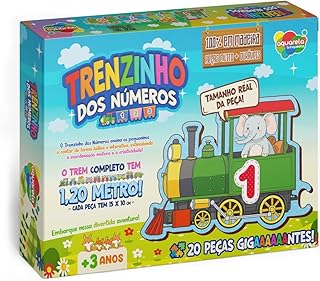 Quebra-cabeça Madeira, Aquarela Brinquedos, Trenzinho dos Números, 20 peças