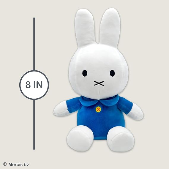 Kids Preferred Miffy Plush Toy, 8 Inch Sitting Dutch Bunny Plush from Dick Bruna, Soft Boa Rabbit Bunny Stuffed Animal Plushie Doll for Girls and Boys