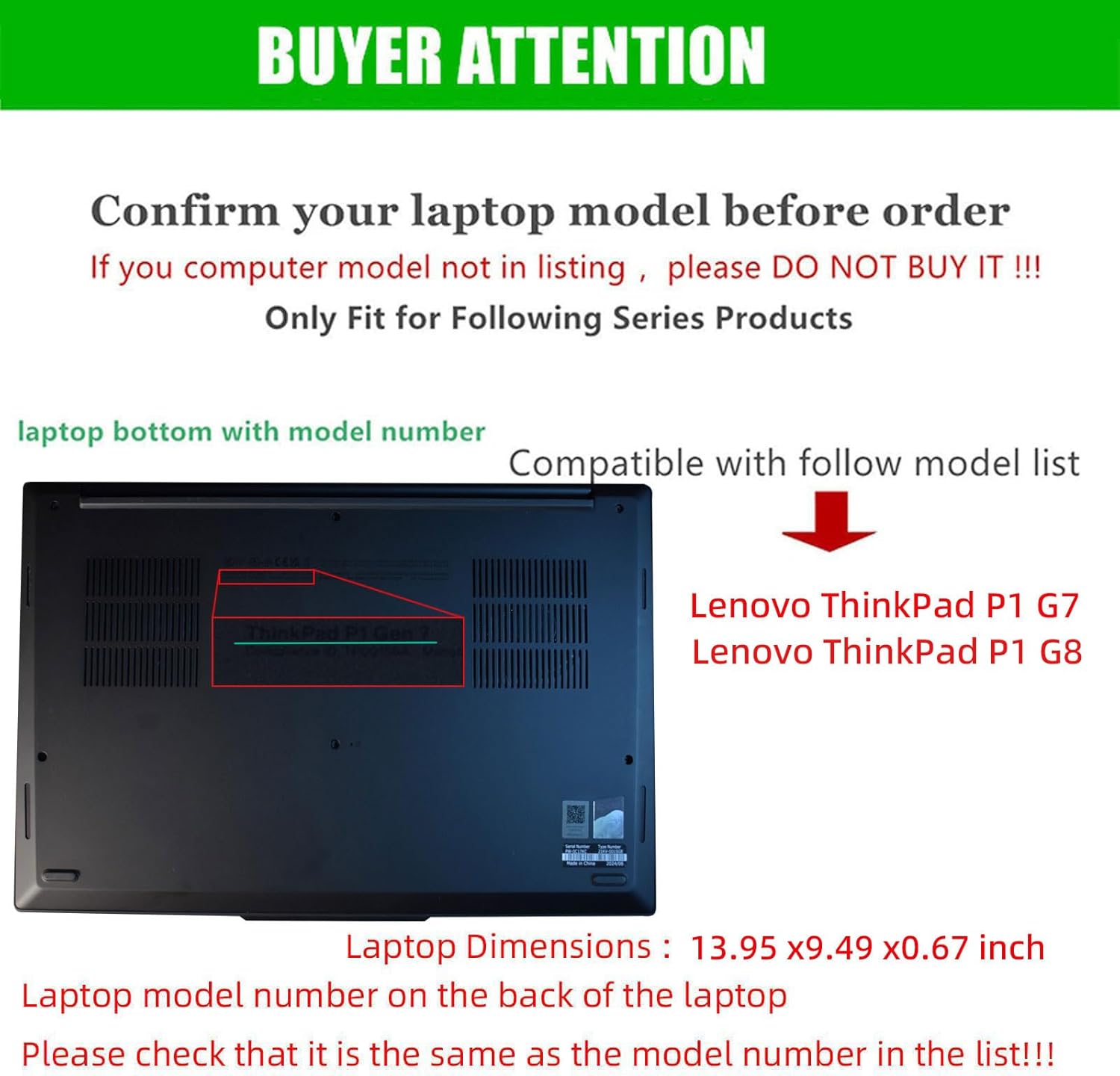 Laptop Cover Case for Lenovo ThinkPad P1 Gen 7/Gen 8 16inch [not Compatible with Any Other Model] 2-in-1 PU Leather Detachable Notebook Sleeve (Black)