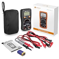 Vista 7 de Neoteck Multímetro digital de rango automático, medidor de voltaje Ohm de amplificador AC/DC con resistencia, continuidad, capacitancia y prueba
