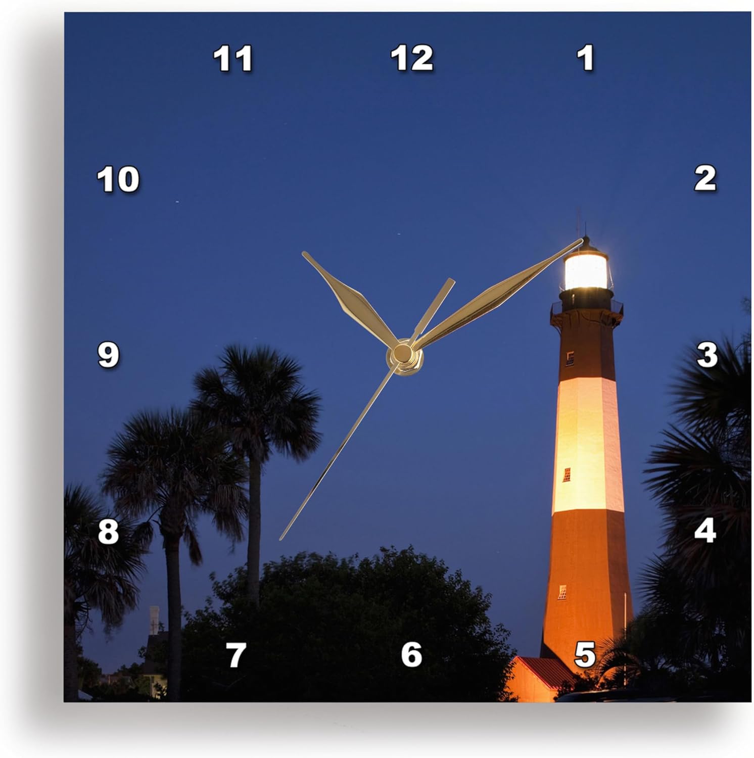 3dRose DPP_89465_3 Georgia, Island, Tybee Lighthouse US11 PSO0007 Paul Souders Wall Clock, 15 by 15-Inch