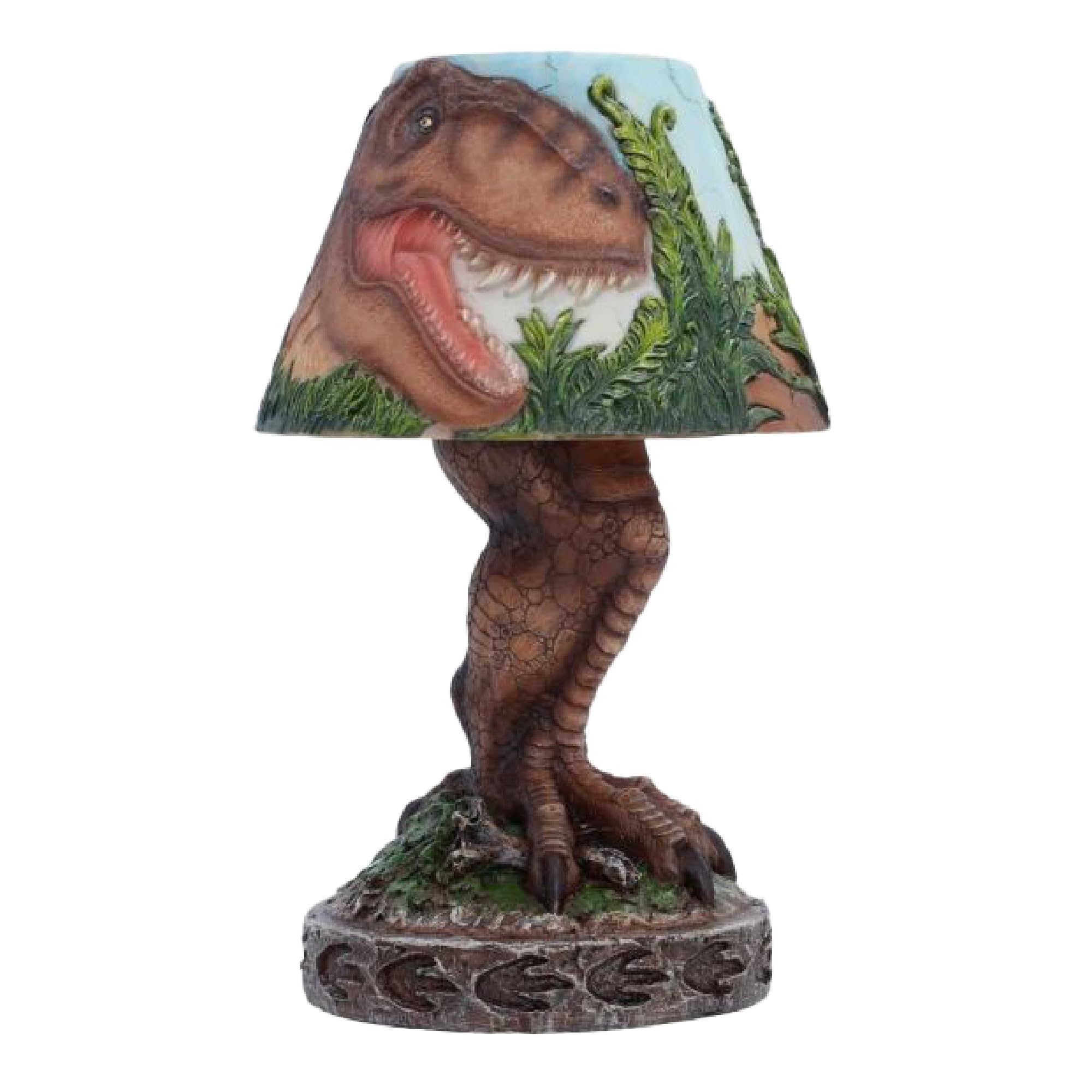 Nemesis Now Tyrannosaurus Rex Lamp - Lámpara de escritorio pintada a mano, diseño de dinosaurio prehistórico, funciona con pilas, 23 cm