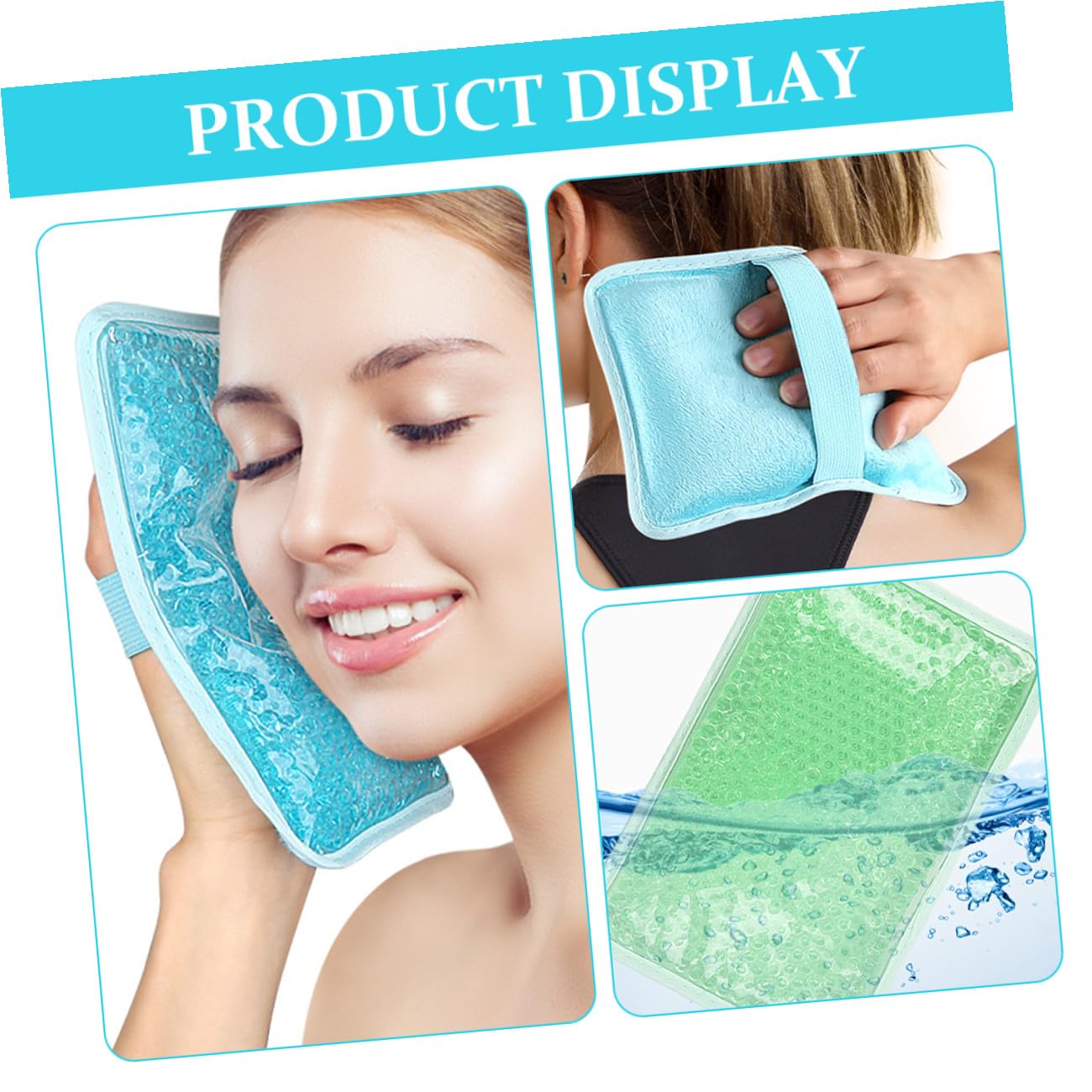 Garneck 3 Pezzi Impacchi in Gel Riutilizzabili per Trattamento Freddo e Caldo, Cuscino Refrigerante in PVC e Cristallo per Dolori a Schiena e Spalle