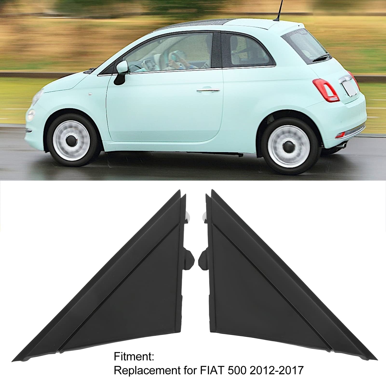 Parapioggia Per Specchietto Laterale Auto: 2 Coperture Nere In PVC Per Fiat 500, 500L, 500X E Altri Modelli