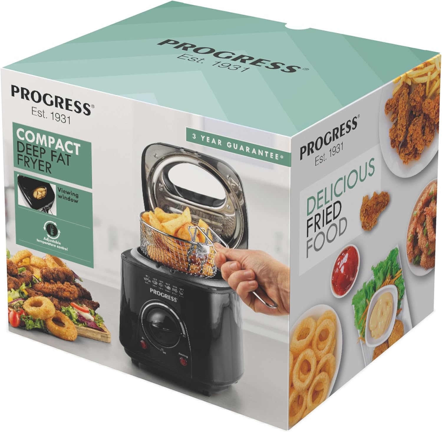 Progress fritőz működés közben - betekintő fedél