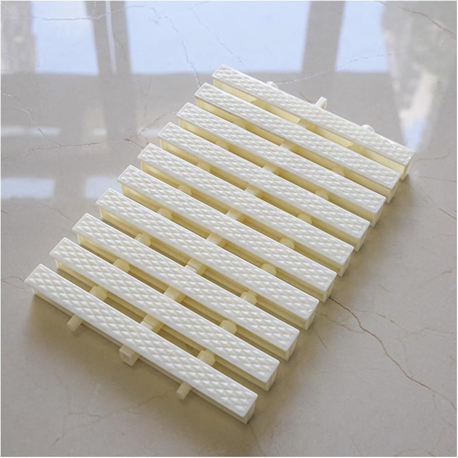 Grille de drainage pour piscine et terrasse blanche 40cm lot de 5 pour des plages sèches