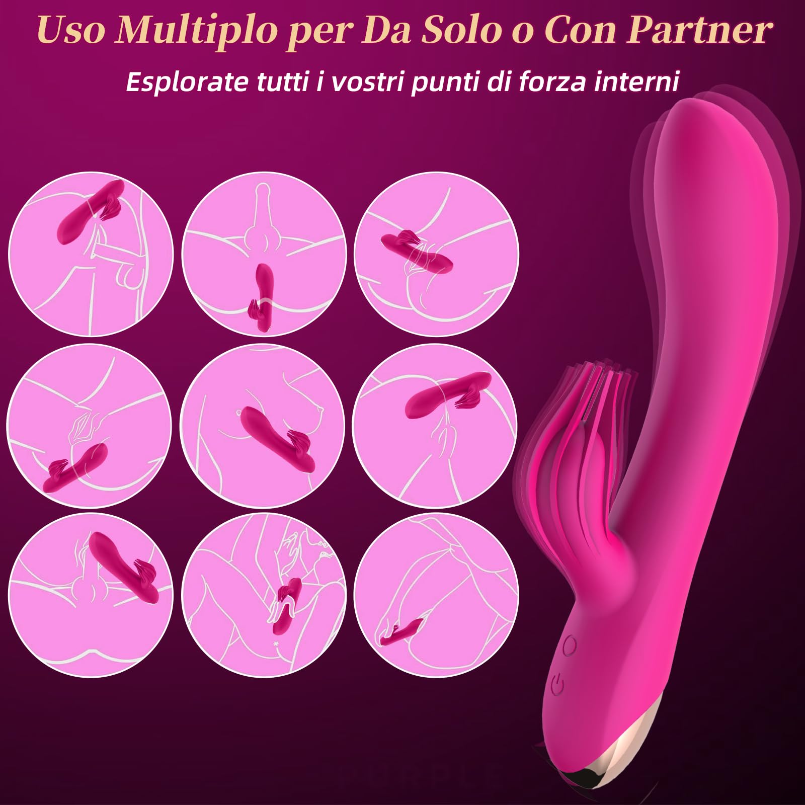 Vibratoreper Donna Professionale Clotoride Vibratore Rabbit 10 Modalità Dildo Realistico Sexytoysys Coppia Vibratoriper Donne Grandi Vibratori Clitoride Squirting Sex Toys Sessuali per Donna Pen(Rous)
