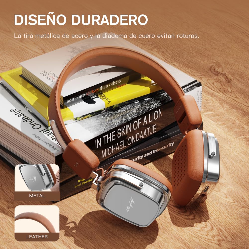 iKF R2 Auriculares Supraaurales Bluetooth, Retro Auscultadores Over Ear, 60 Horas De Reproducción, Graves Puros, Plegables, Ligeros Y Cómodos, diseño Throwback de los 80 y 90 (Negro)