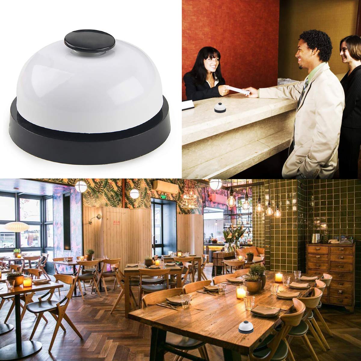 Murago Tischklingel Silber - 6x8,5cm Metall Serviceklingel