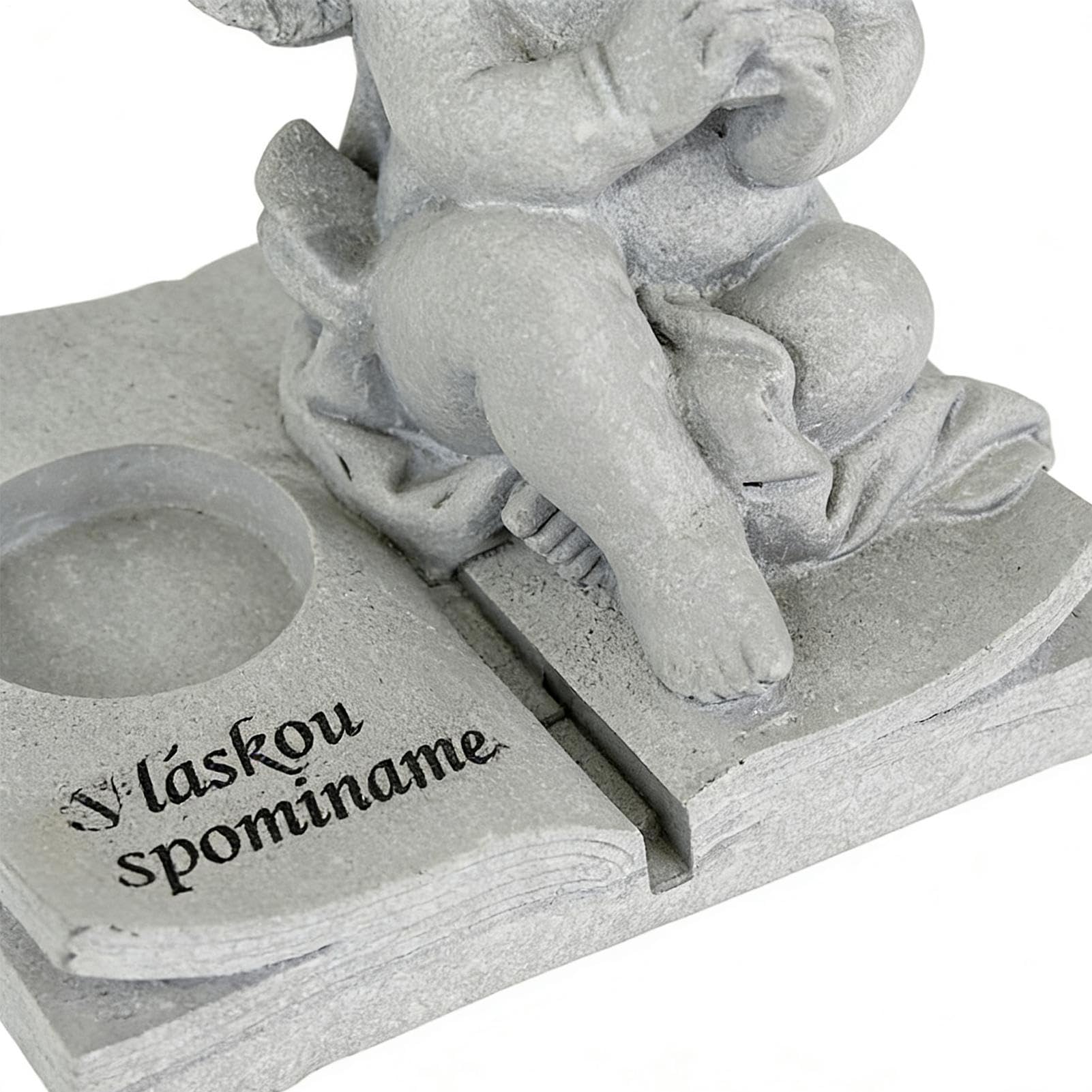 Figurka Anioła Pamiątkowa Dekoracja Żywiczna z Krzyżem