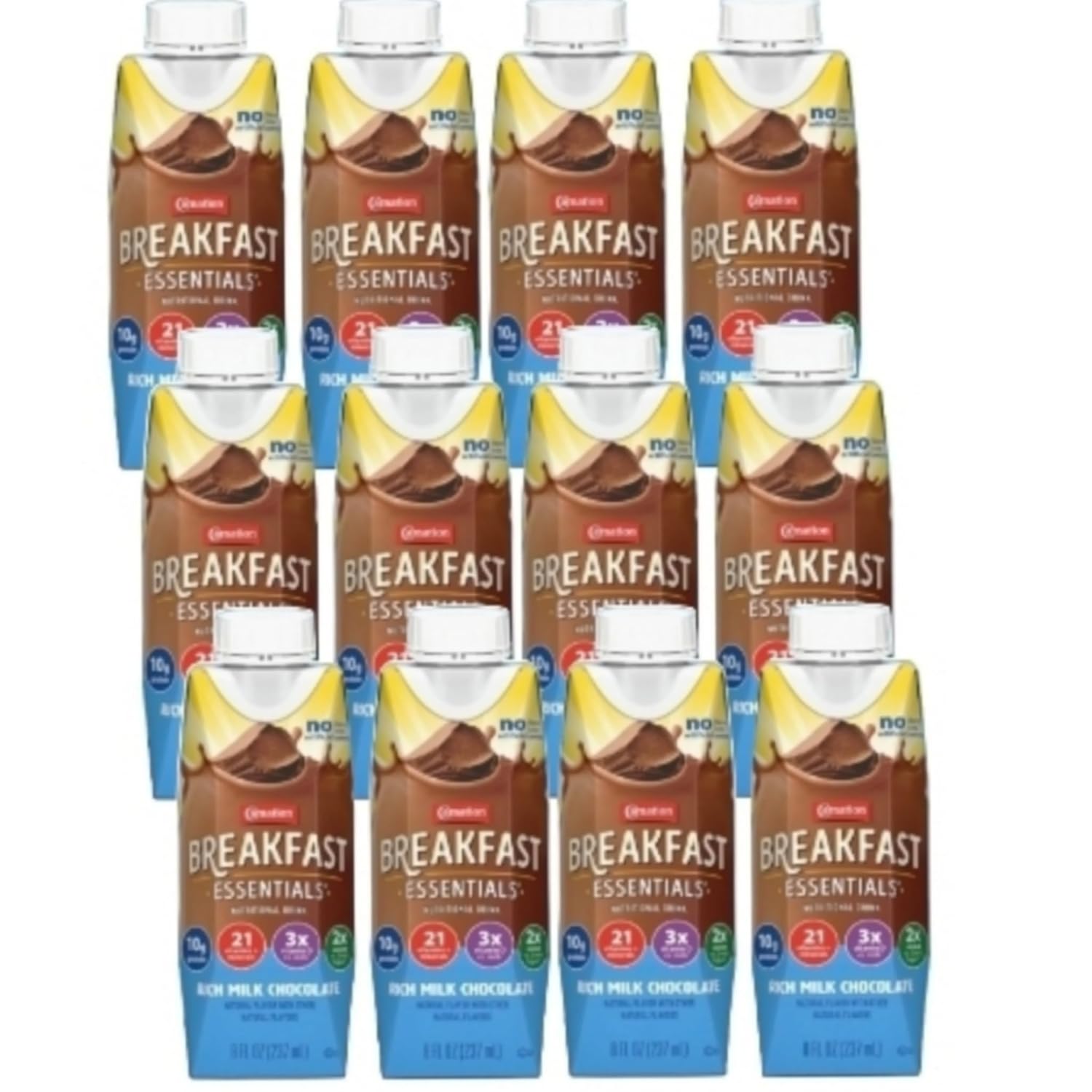 Breakfast Essentials Nutritional Shake, Ready-to-Drink Rich Chocolate, 8 oz Bottles (12 Pack) – Custom bundled - Image 1 of 4
