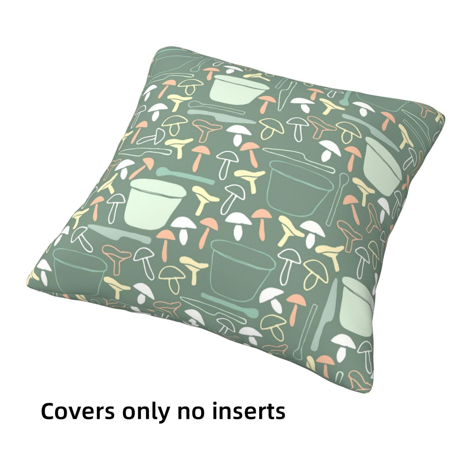 Fundas de Cojines Juego de 4 75x75cm Funda Cojin Lino Verde Cojines Decoracion tazas Fundas de Cojín Cuadradas Impresión Doble Cara con Cremallera Oculta,para Sofá Cama Decoración Hogar30x30in