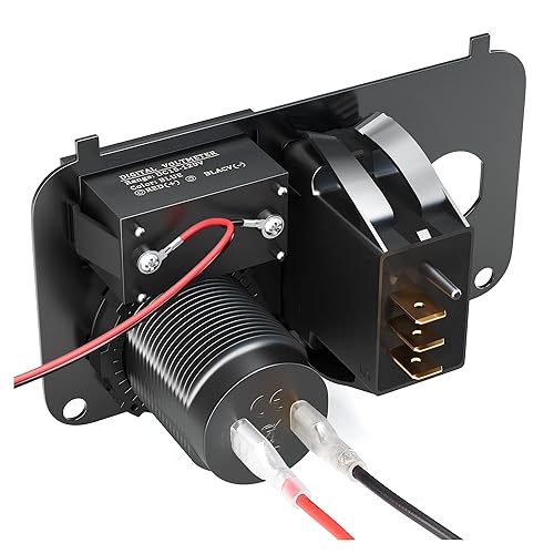 Miniatura 5 de 10L0L Carrito de golf 3 en 1 Panel integrado multifuncional, 12 V 3.0 carga rápida dual USB cargador zócalo y voltímetro digital LED y botón de