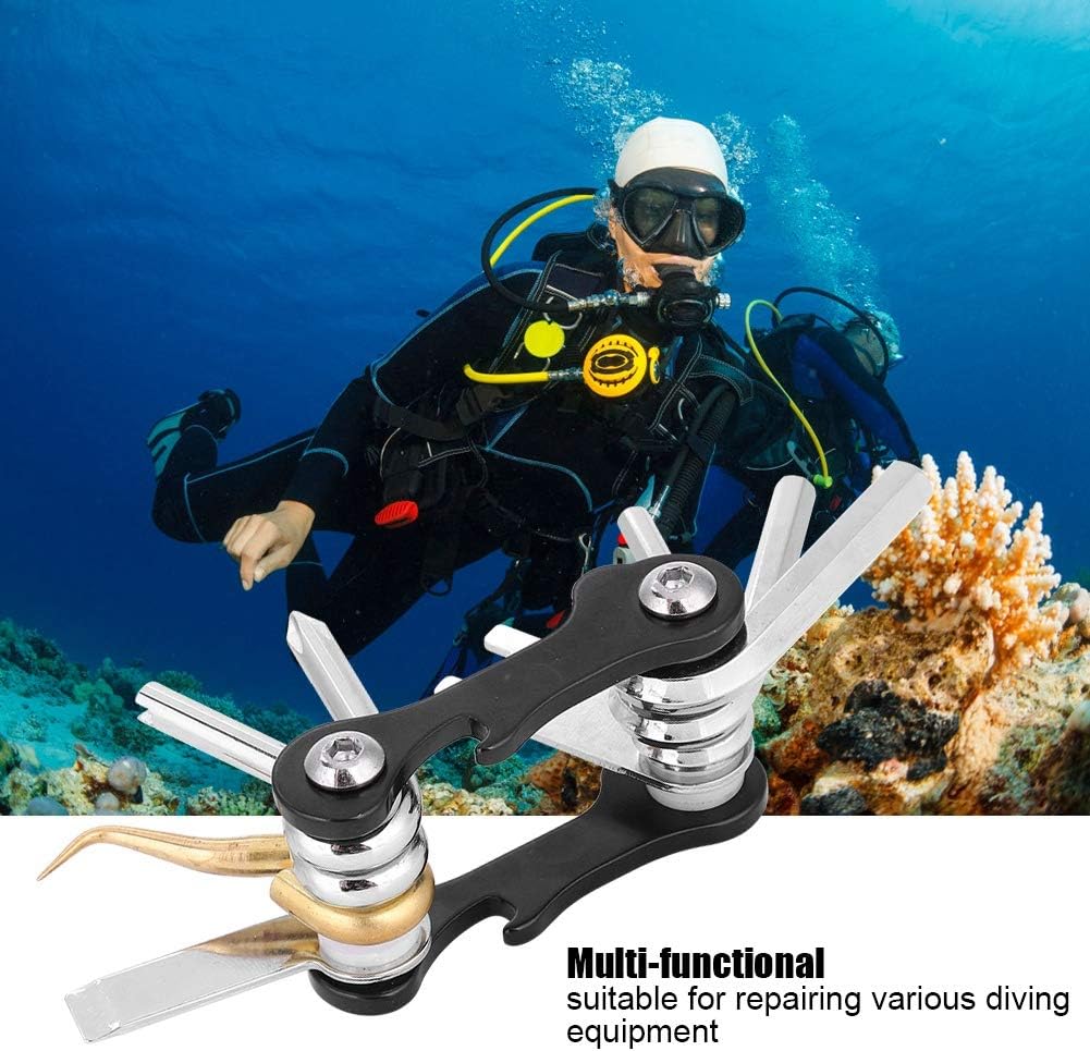 Folding Hex Wrench, Hex Wrench Set, 8 in 1 Wrench Repair Tool Set for Repai Diving Equipment