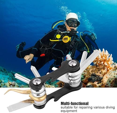 Miniatura 2 de Tbest Llave multifuncional plegable 8 en 1 para buceadores, metal, 8 pulgadas, portátil