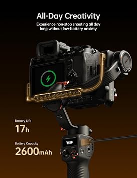 hohem iSteady MT2 Kit Gimbal Stabilizer for Camera, 3-Axis Gimbal for Mirrorless/Pocket/Action Camera/Smartphone, AI Tracker, Magnetic Fill Light Stabilizer, Available for Canon/Nikon/Sony
