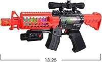 Vista 3 de ArtCreativity Toy Rifle Vibrating Toy Guns for Boys, 13.25 Inch Light Up Fake Gun with Sounds, Immersive Vibration, and Batteries Included, Military