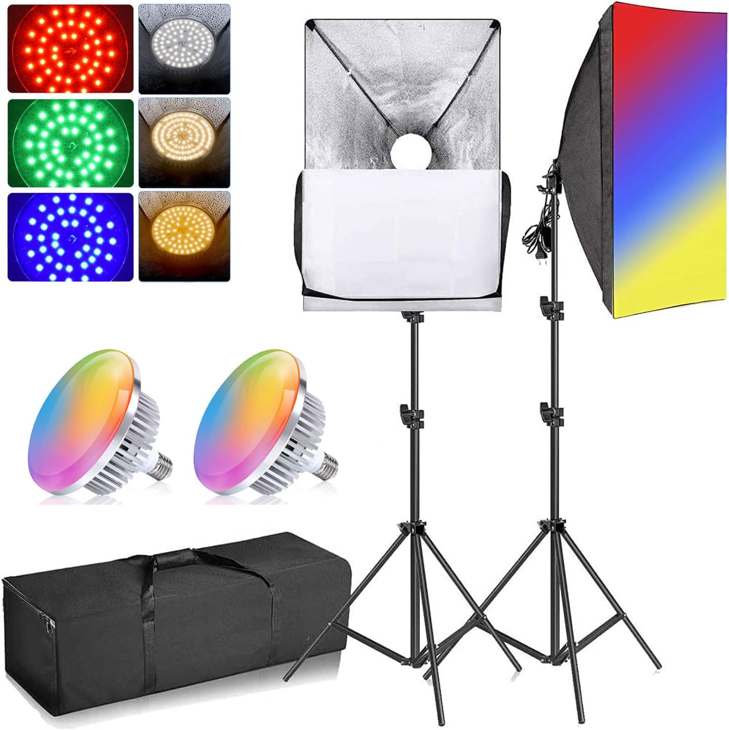 Neewer RGB Softbox Lighting Kit with App Control & 9 Effect Modes, 2