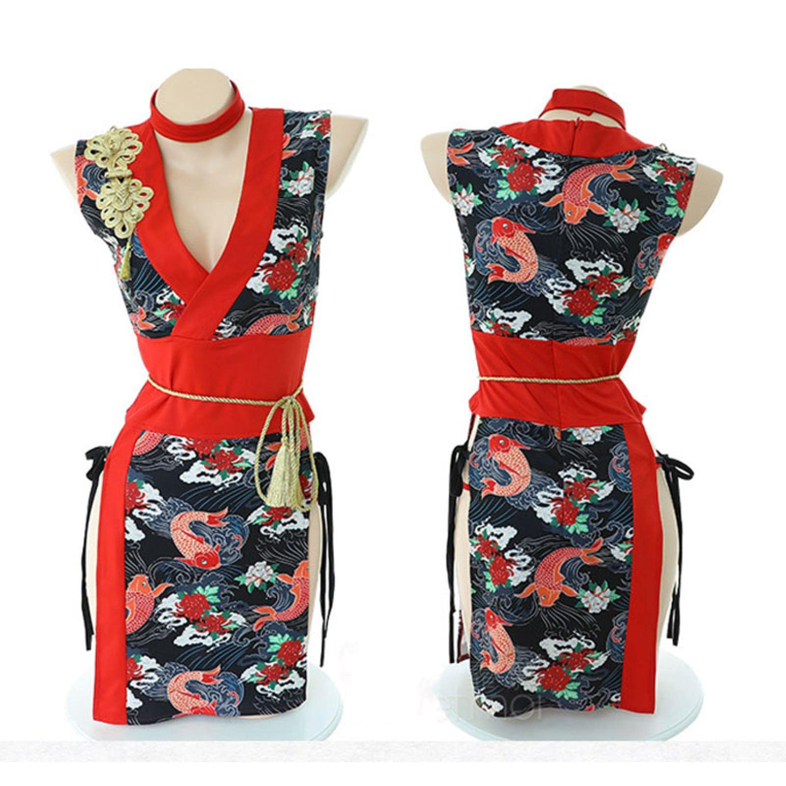 sarge knives Sexy Kimono japonés Vestido Yukata Mujer Haori OBI Tradicional japonés Ninja Cosplay Kimono DJ Baile Sexy Disfraces Traje de sirvienta