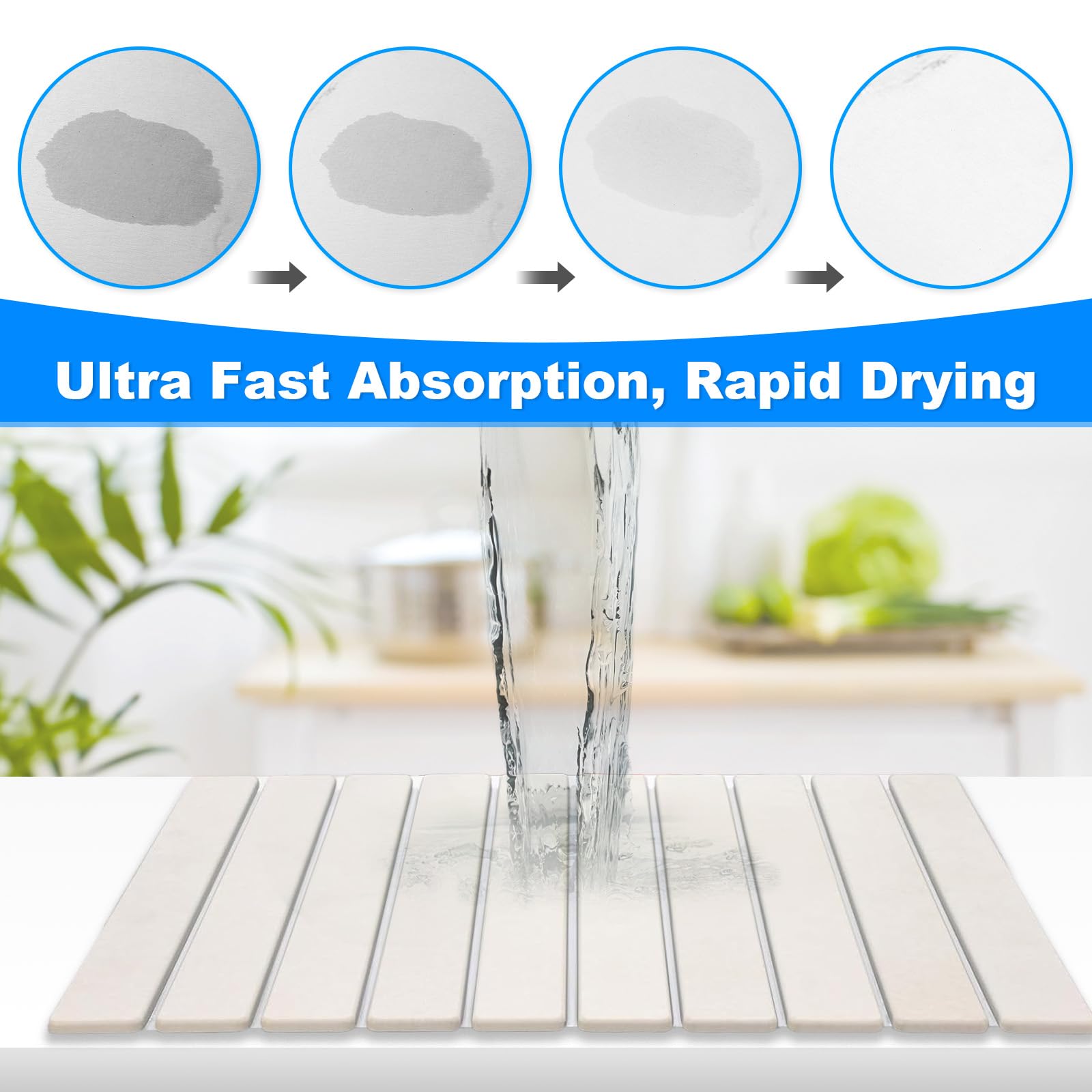 Large Stone Dish Drying Mat for Kitchen Counter,24