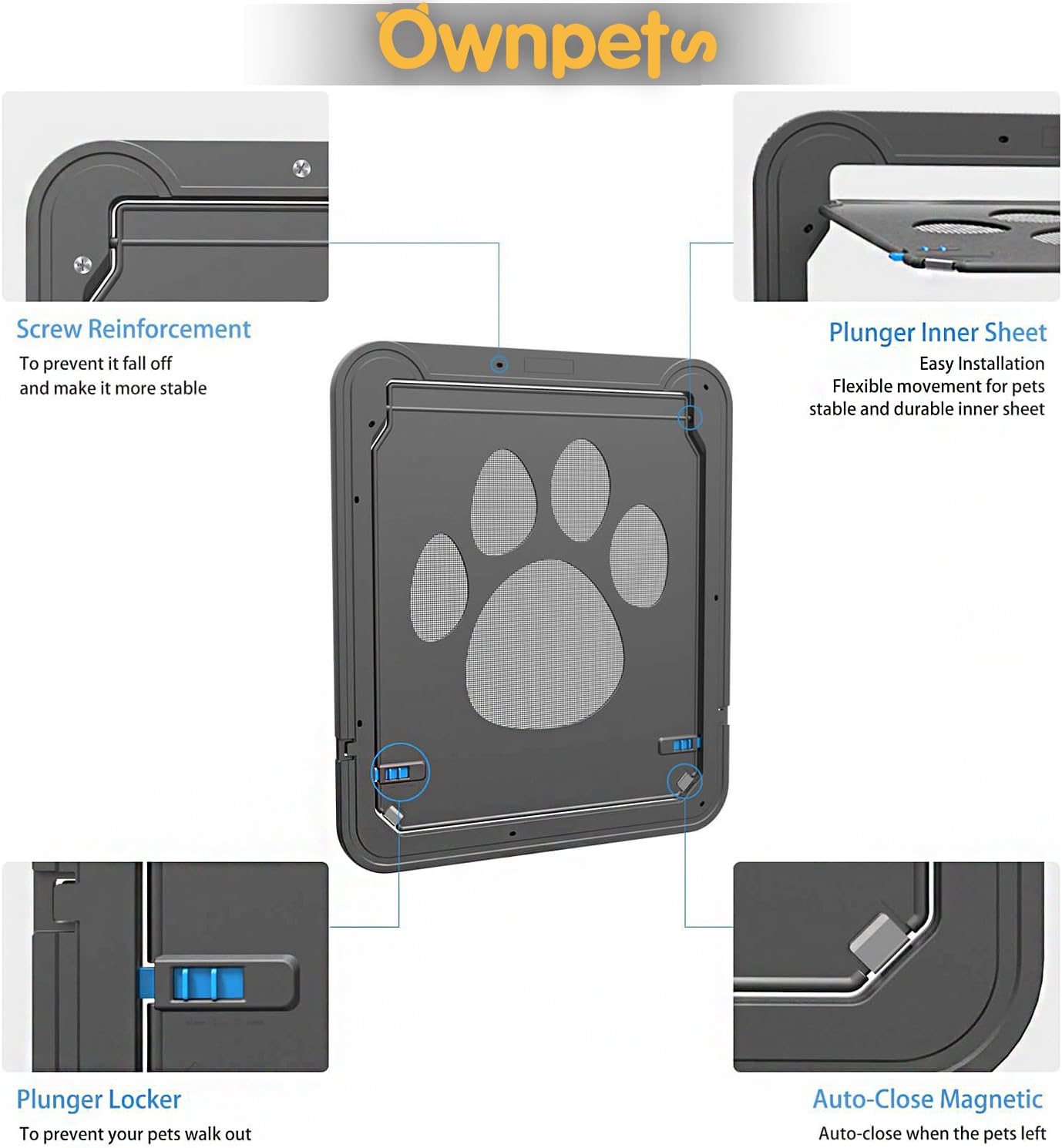 Ownpets Dog Screen Door and Aluminum Dog Door