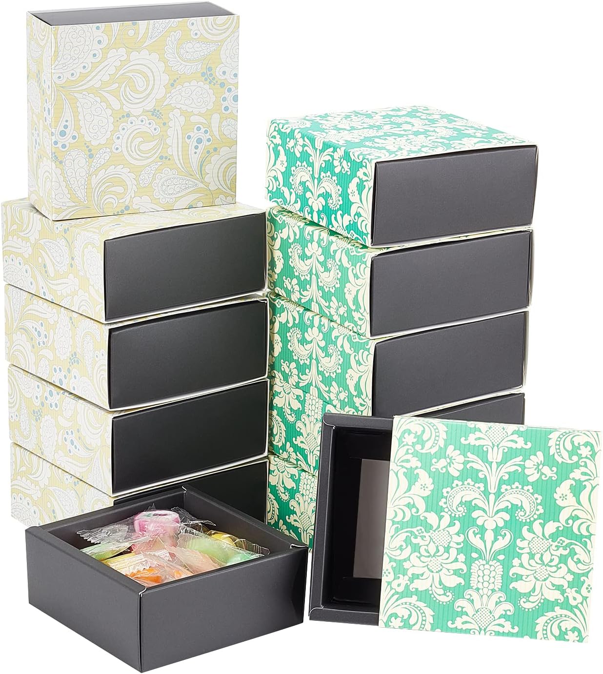 12 Scatole Regalo Kraft 24x24x5cm Con Fiocco - Ideali Per Confezioni Creative - Foto 7