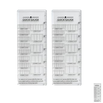 Quick Gauge Ruler for Knitting and Crochet - Accurate Tool for Measuring Stitches and Rows, No More Tedious Counting Double Pack