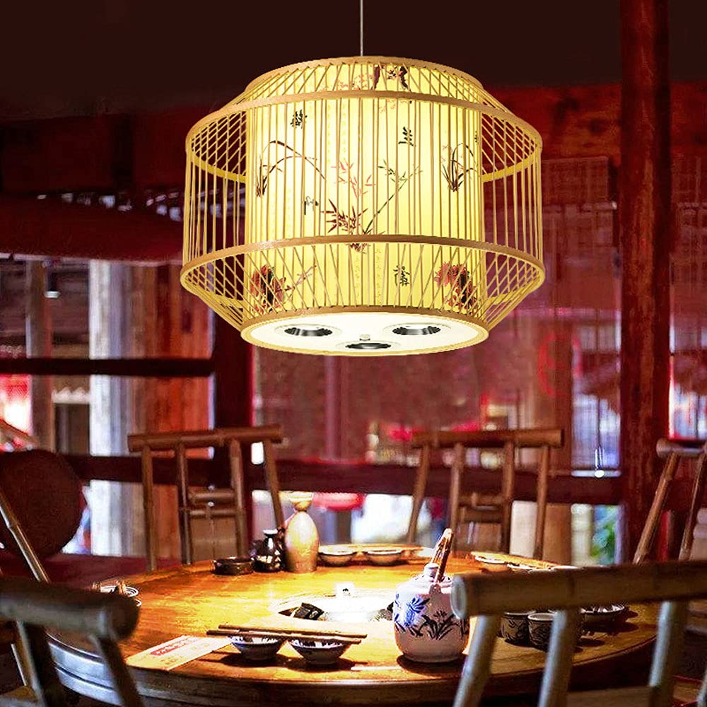 Lámpara colgante de bambú para cocina, Isla de cocina, cesta de ratán, pantalla de techo, cúpula de mimbre, pantalla de lámpara, decoraciones colgantes